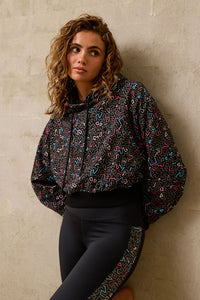 Twisting Printed Cropped Hoodie