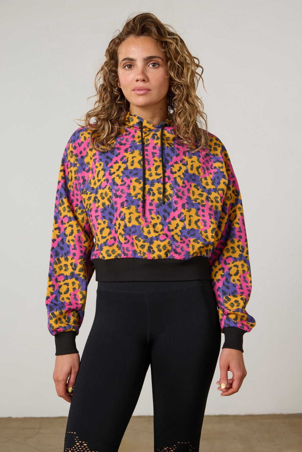 Fierce Printed Cropped Hoodie