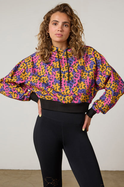 Fierce Printed Cropped Hoodie