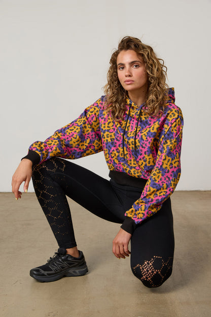 Fierce Printed Cropped Hoodie